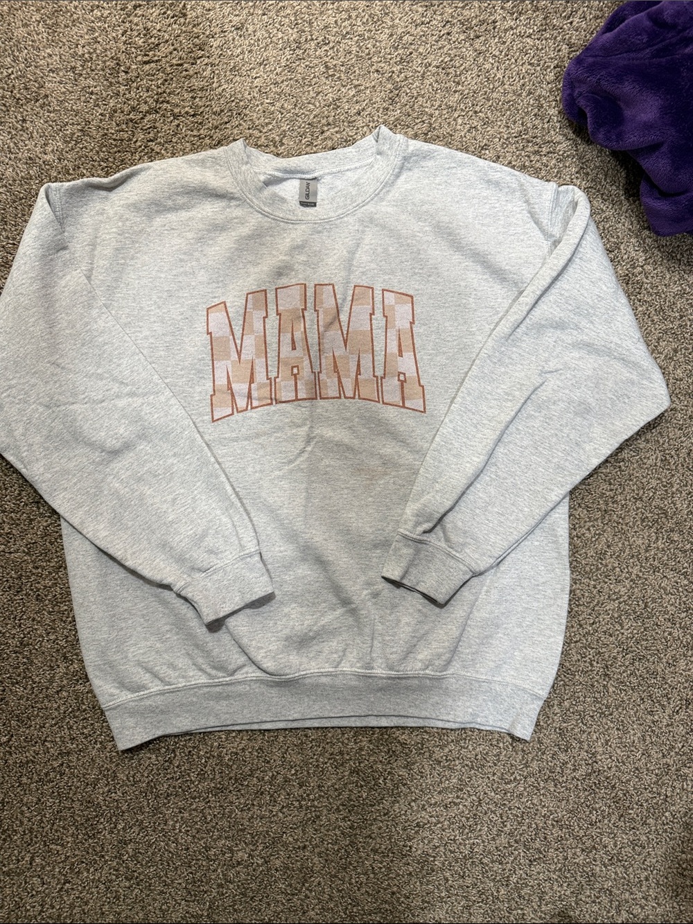 Gildan Heather Gray "MAMA" Crewneck Sweatshirt